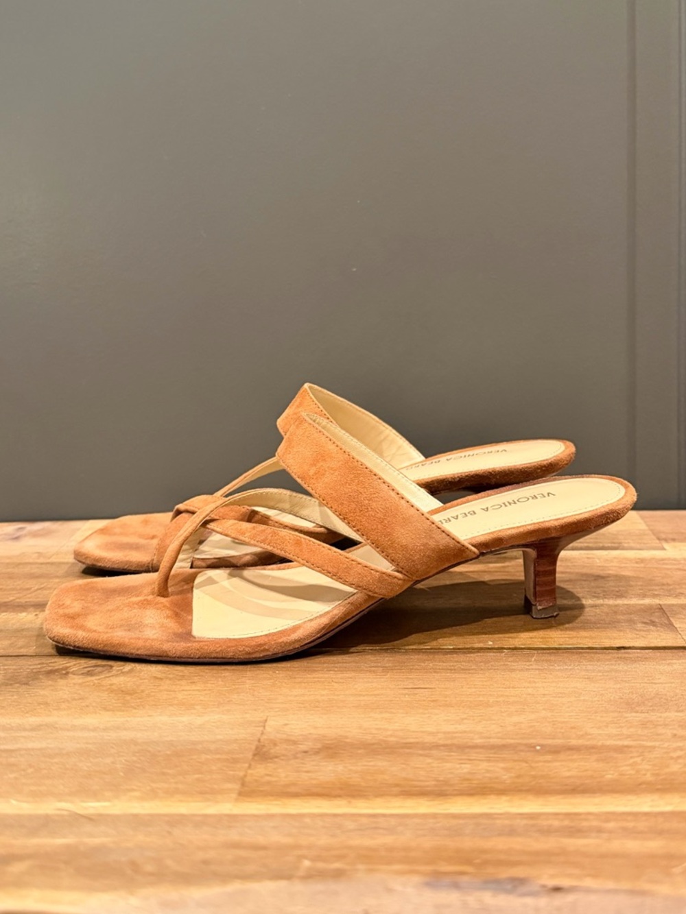 Veronica Beard Alanis Suede Kitten Heel Sandals - 6.5